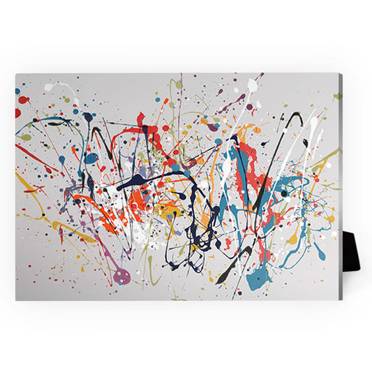 Vibrant Abstract Splatter Oil Painting for Colorful Home Decor