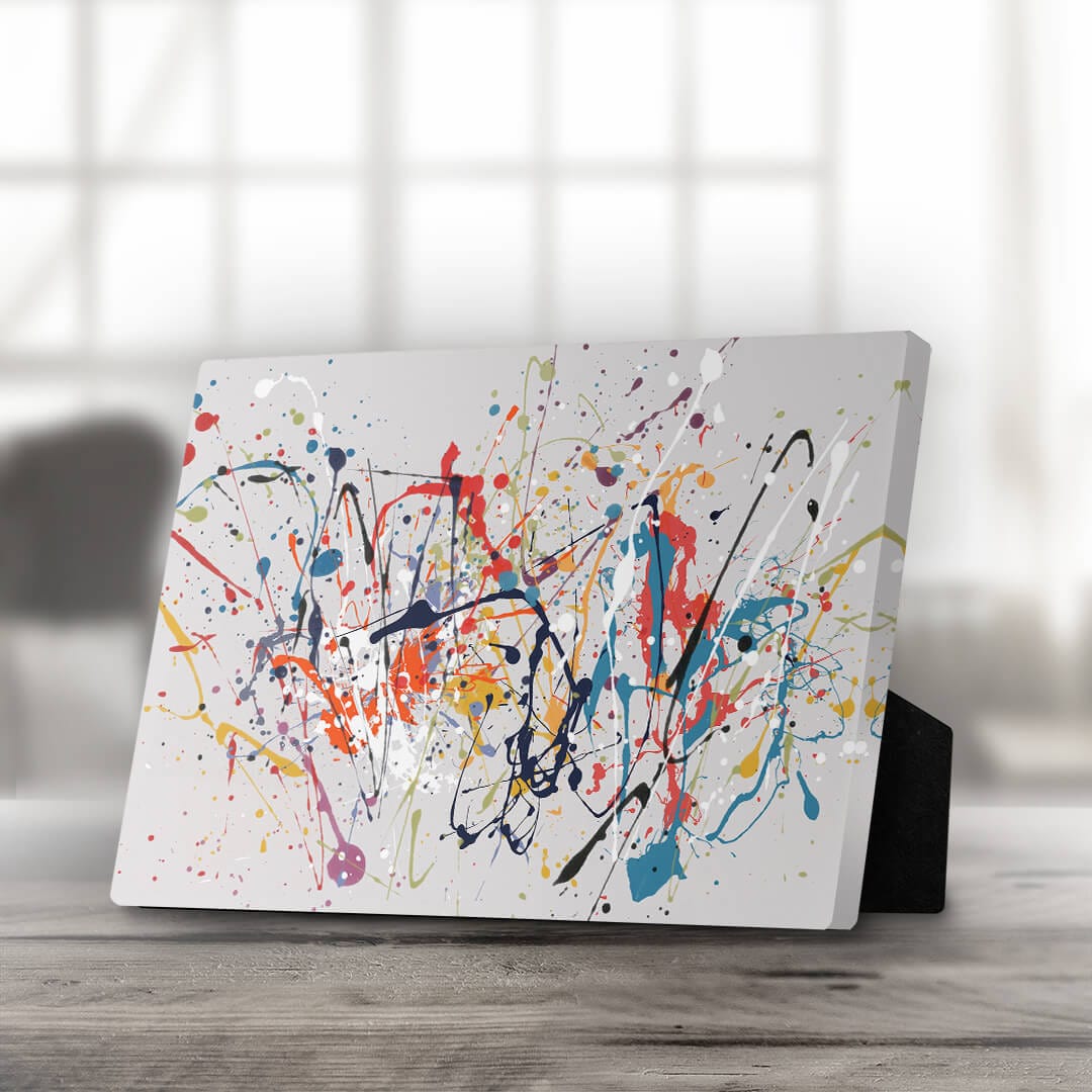 Vibrant Abstract Splatter Oil Painting for Colorful Home Decor