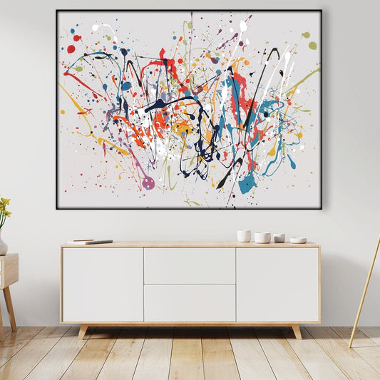 Vibrant Abstract Splatter Art - Colorful Oil Painting for Modern Home Décor