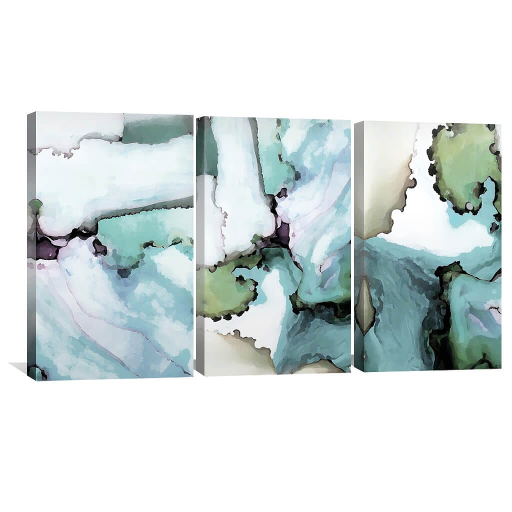 Tranquil Blue and Green Abstract Oil Painting for Modern Home Decor