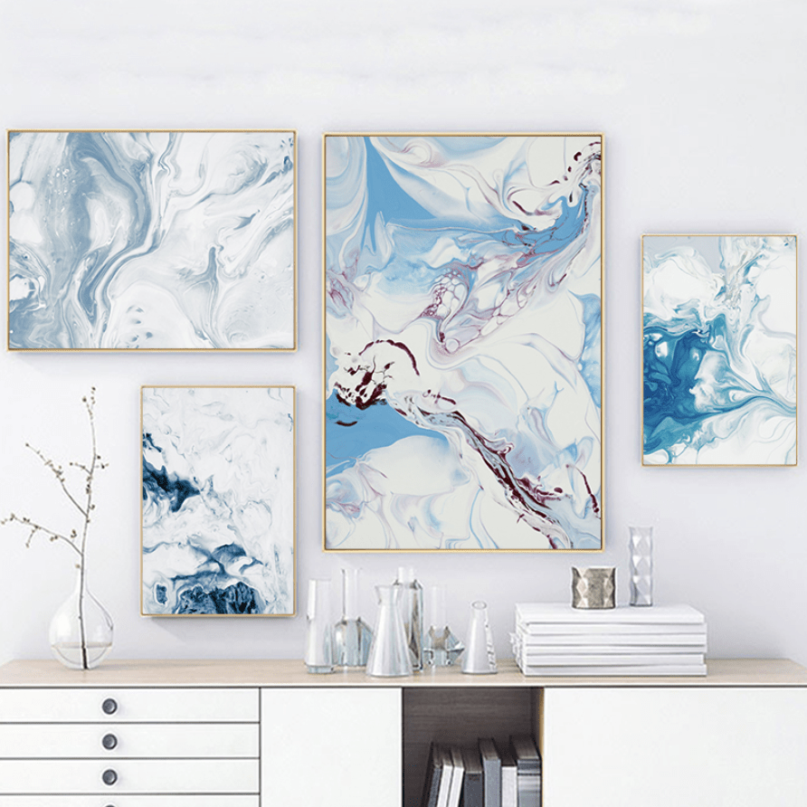 Serene Abstract Watercolor Landscape Oil Painting for Elegant Home Decor