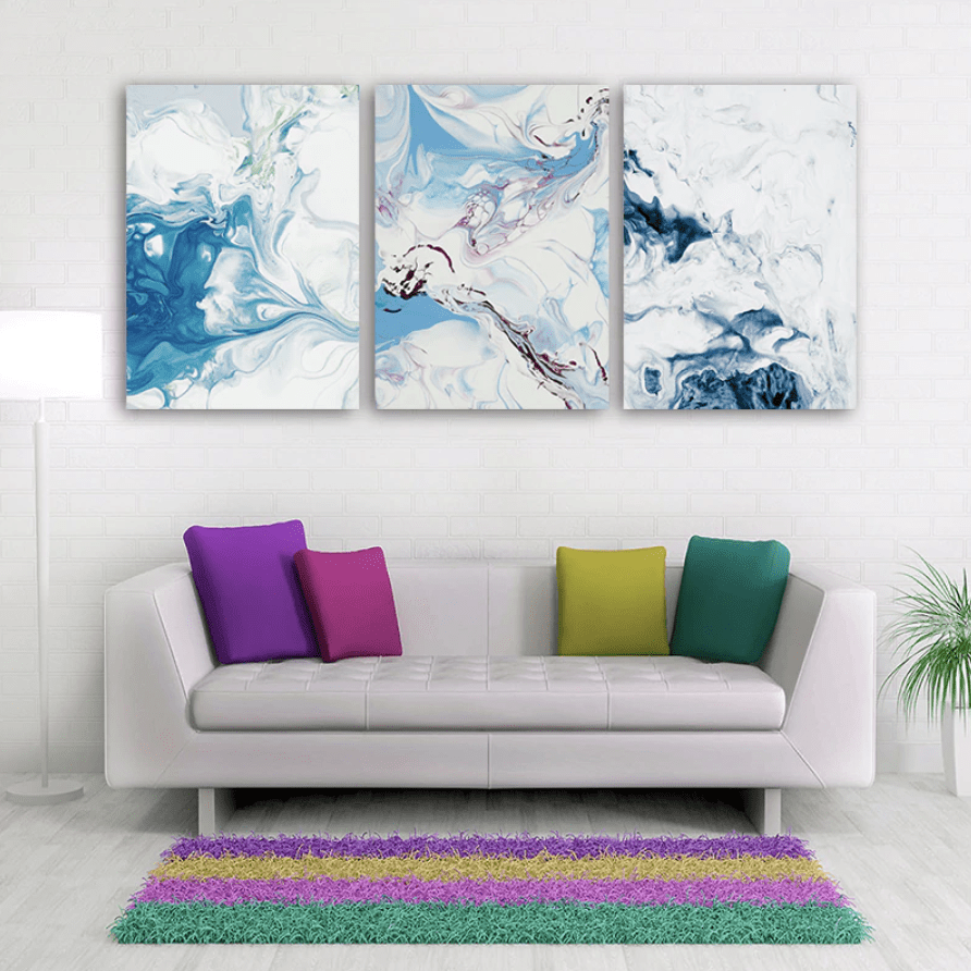 Serene Abstract Watercolor Landscape Oil Painting for Elegant Home Decor
