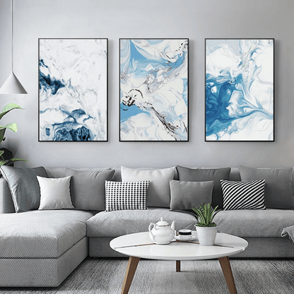 Serene Abstract Watercolor Landscape Oil Painting for Elegant Home Decor