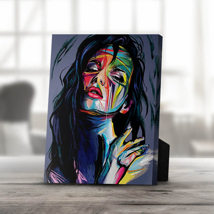 Vibrant Abstract Woman Oil Painting - Colorful Canvas Art for Home Decor