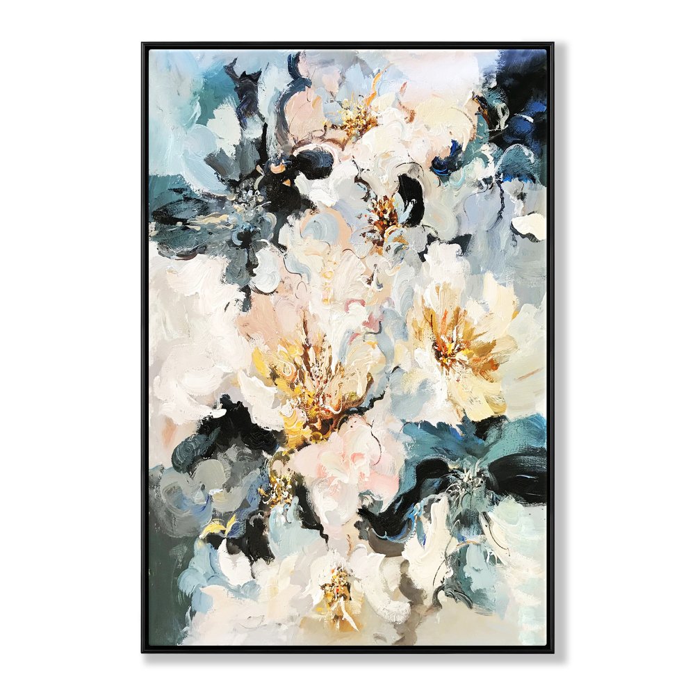 Vibrant Abstract Flower Oil Painting for Modern Home Decor