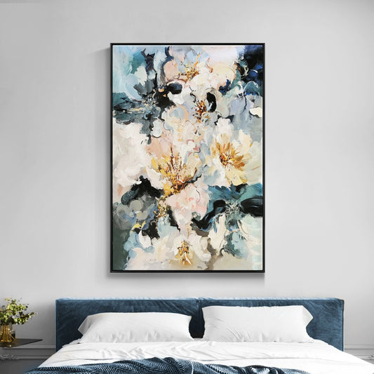 Vibrant Abstract Flower Oil Painting for Modern Home Decor