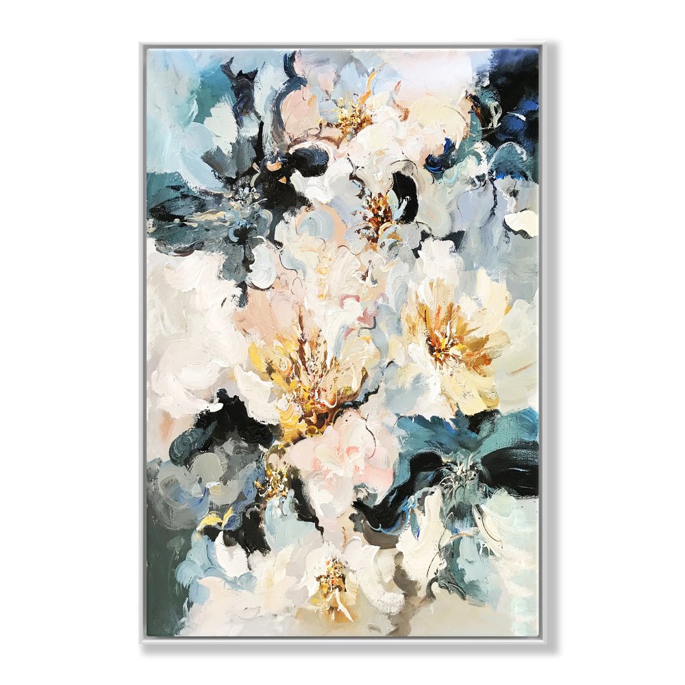 Vibrant Abstract Flower Oil Painting for Modern Home Decor