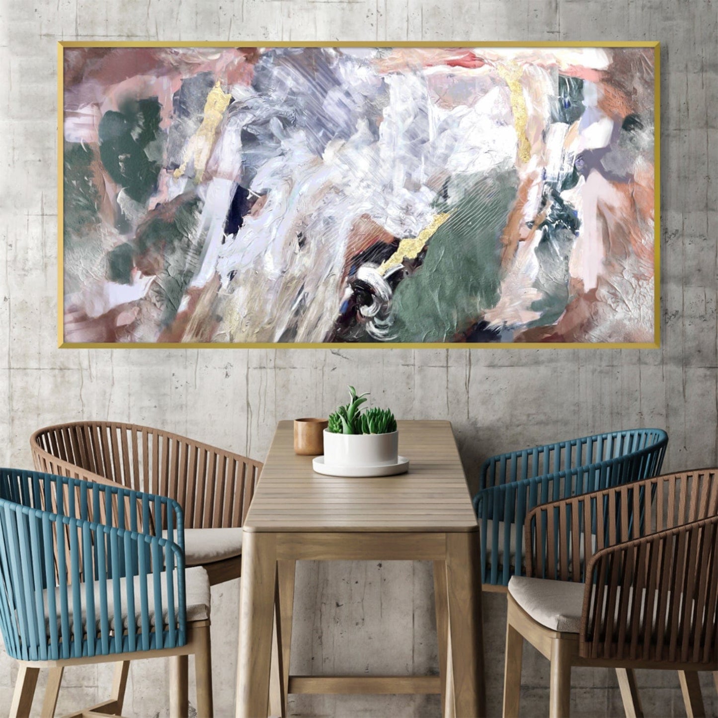 Vibrant Abstract Oil Painting for Modern Home Decor