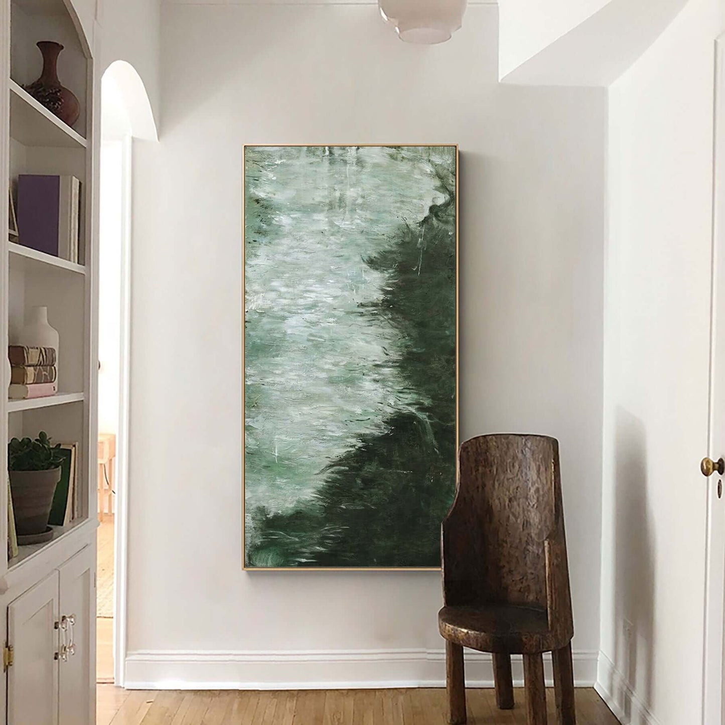 Tranquil Green Pathway - Serene Landscape Oil Painting for Modern Home Decor