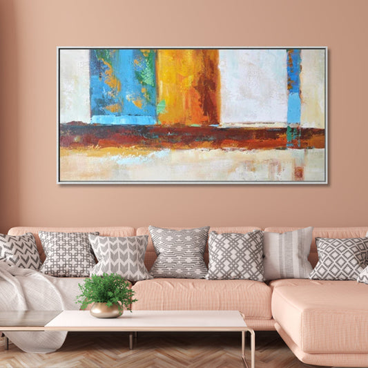 Vibrant Abstract Oil Painting with Bold Colors for Modern Home Décor