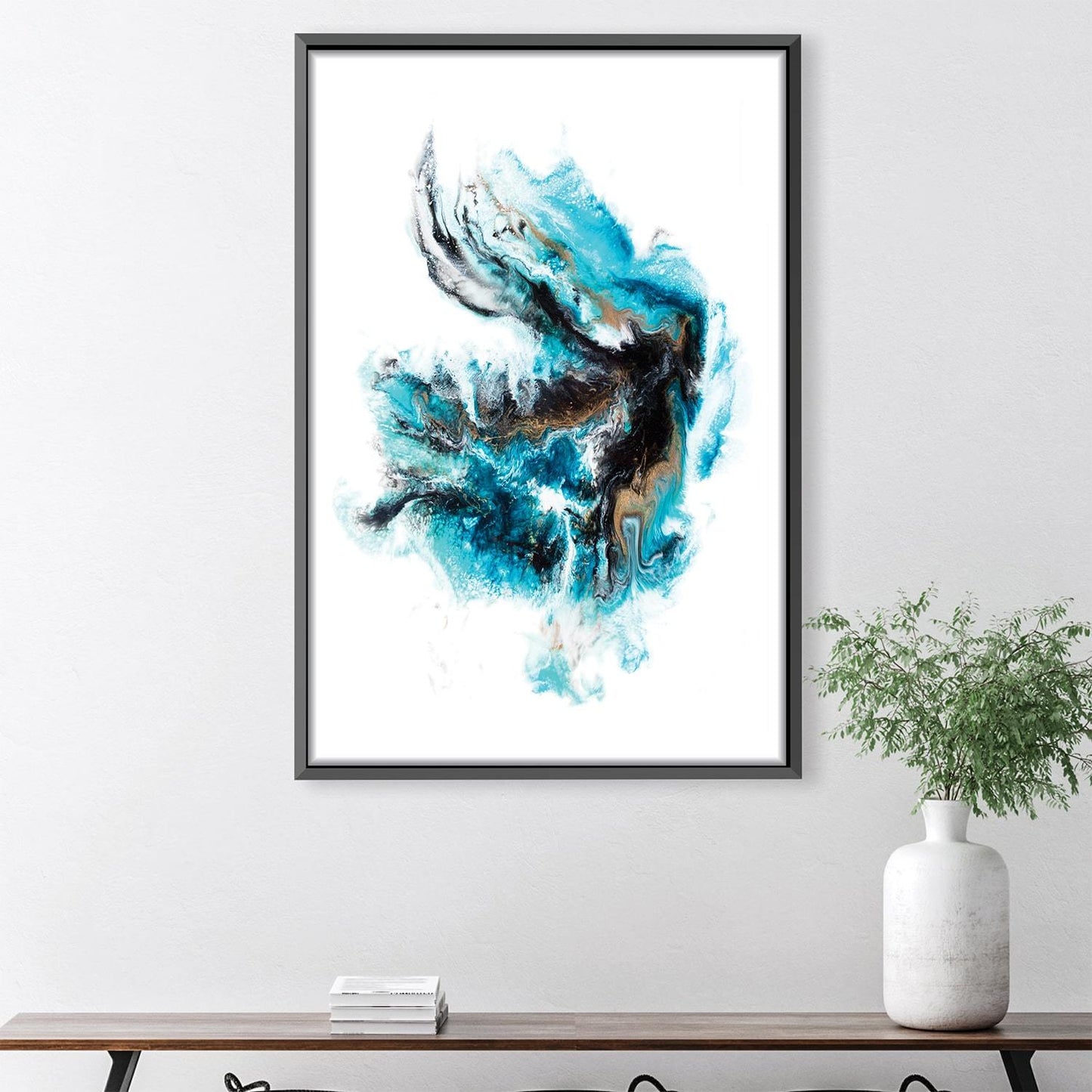 Vibrant Abstract Ocean Wave Oil Painting for Modern Home Decor