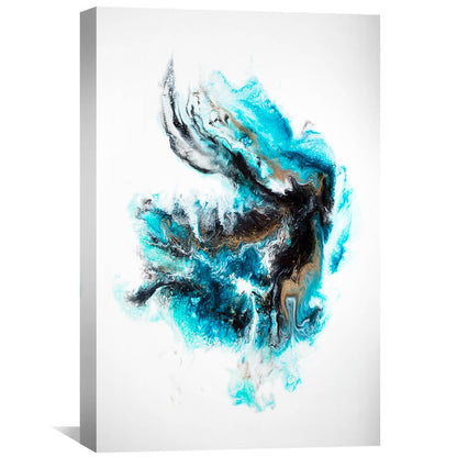 Vibrant Abstract Ocean Wave Oil Painting for Modern Home Decor