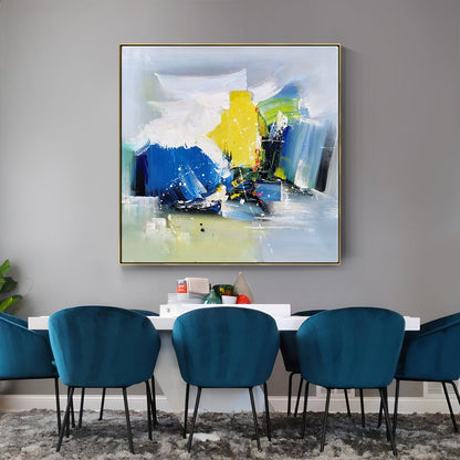 Vibrant Abstract Adventure: Colorful Oil Painting for Modern Home Decor