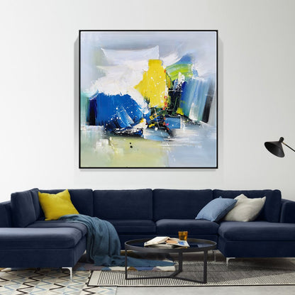 Vibrant Abstract Adventure: Colorful Oil Painting for Modern Home Decor