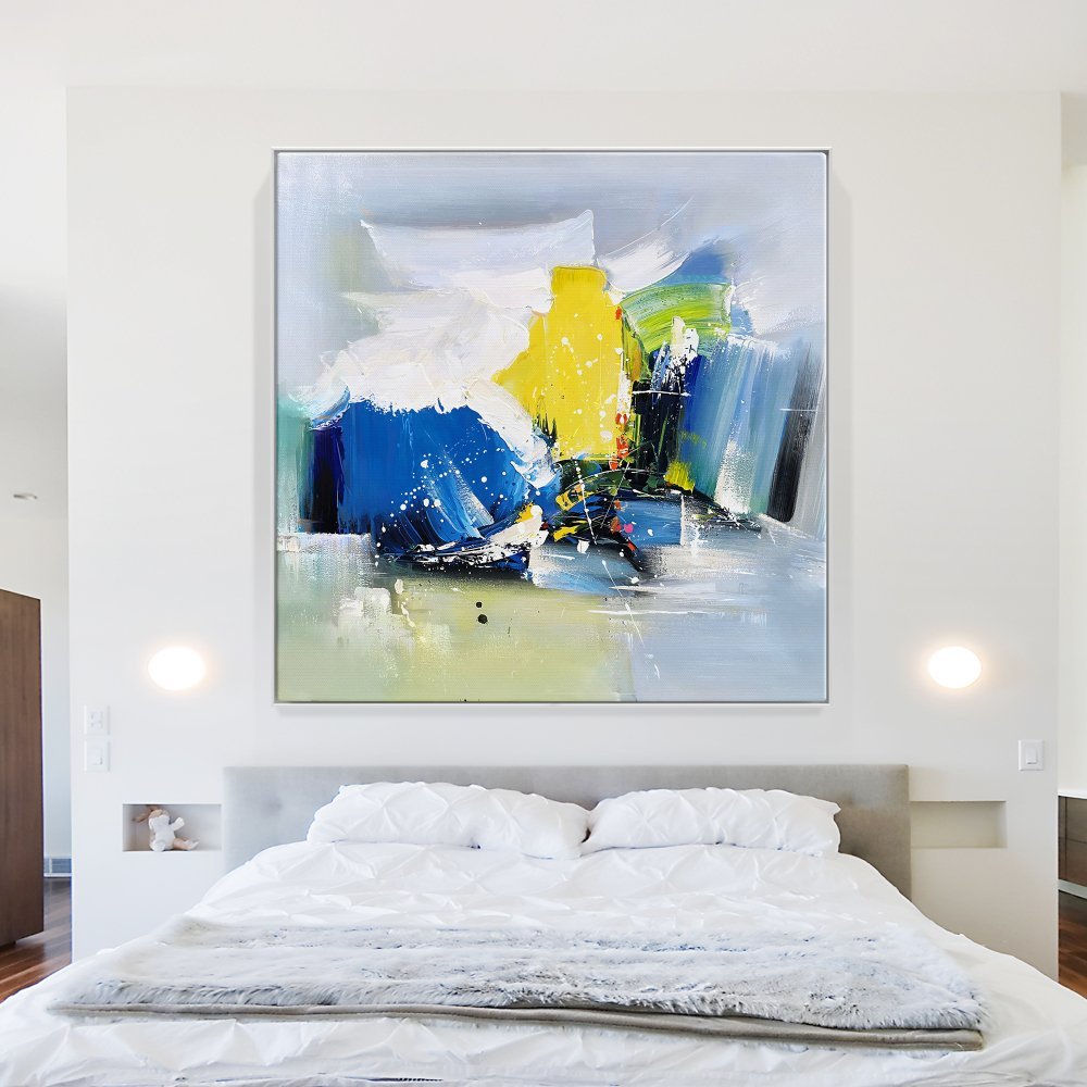 Vibrant Abstract Adventure: Colorful Oil Painting for Modern Home Decor