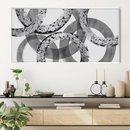 Abstract Black and White Oil Painting for Modern Home Decor