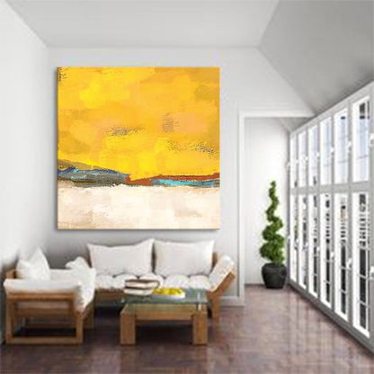 Vibrant Abstract Landscape Oil Painting for Modern Home Decor