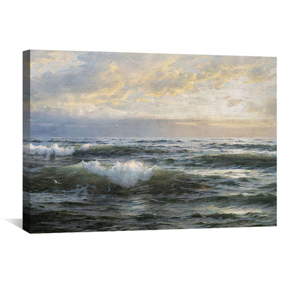 Serene Ocean Waves Painting - Refreshing Coastal Landscape Art for Your Home