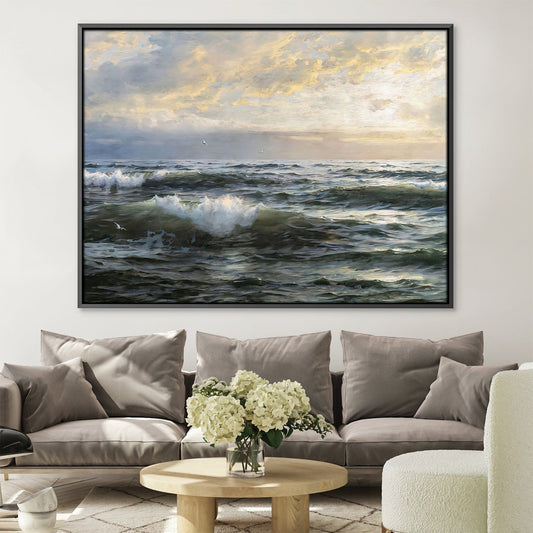 Serene Ocean Waves Painting - Refreshing Coastal Landscape Art for Your Home