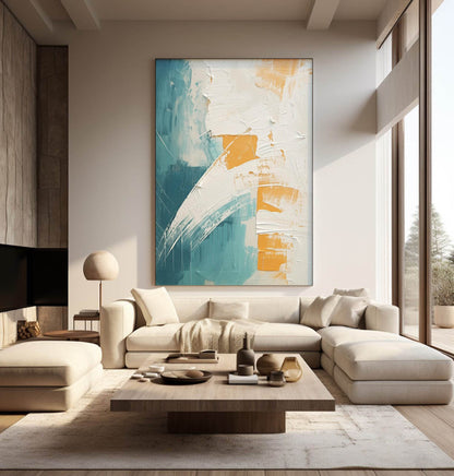 Vibrant Contemporary Abstract Oil Painting for Modern Home Decor