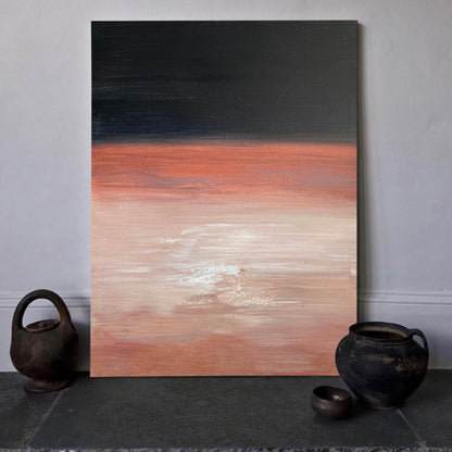 Stunning Modern Abstract Oil Painting in Warm Earth Tones for Contemporary Home Decor