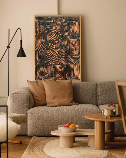 Abstract Minimalist Line Art Oil Painting for Modern Home Decor