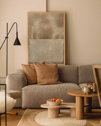 Contemporary Minimalist Neutral Tones Abstract Oil Painting for Modern Interiors