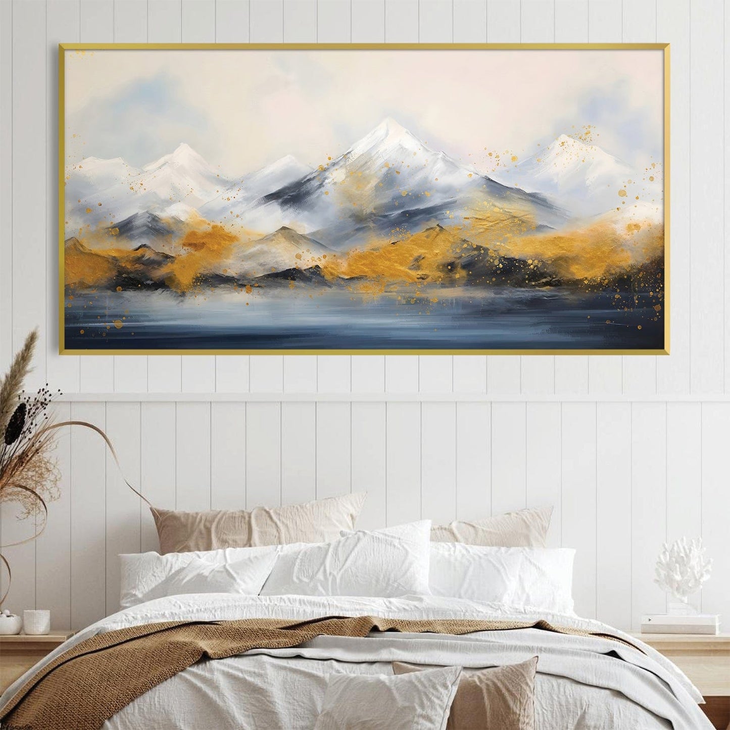 Majestic Mountain Landscape Oil Painting for Elegant Home Decor