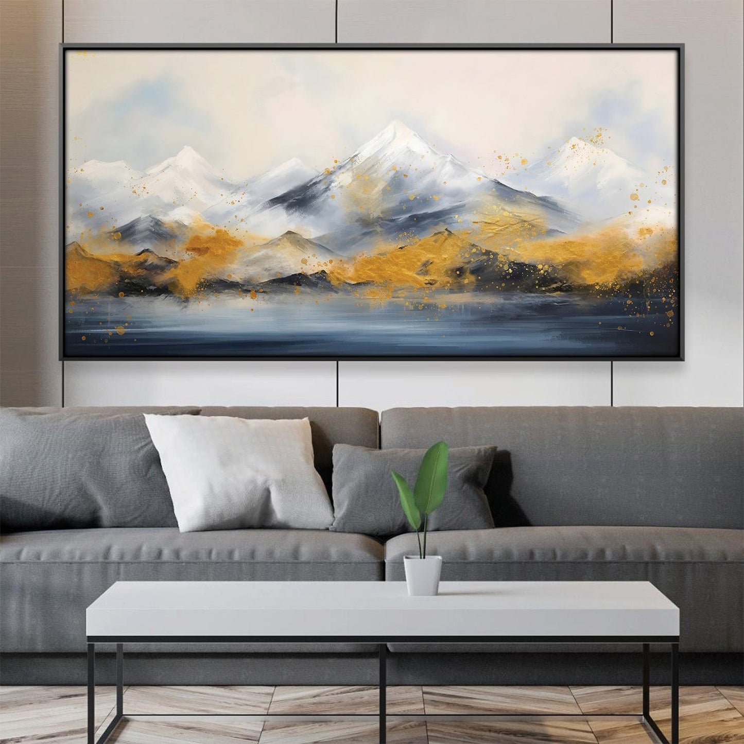 Majestic Mountain Landscape Oil Painting for Elegant Home Decor