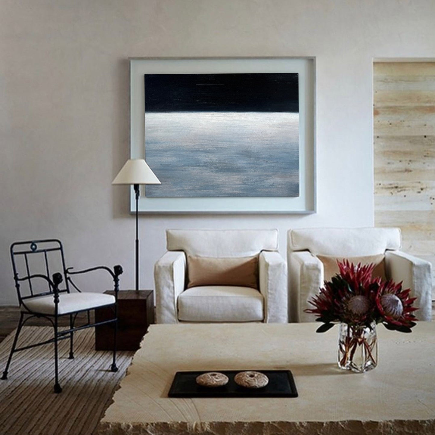 Stunning Black and Grey Abstract Oil Painting for Modern Home D√©cor