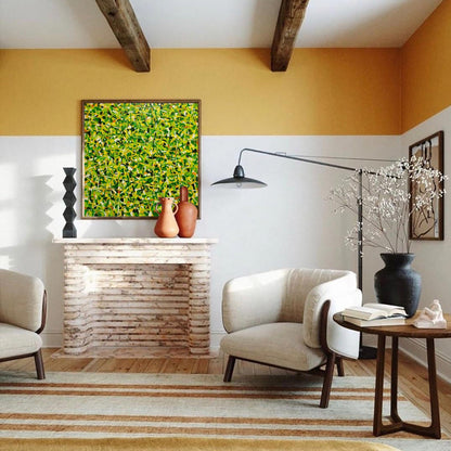 Vibrant Green Abstract Oil Painting for Modern Home Decor