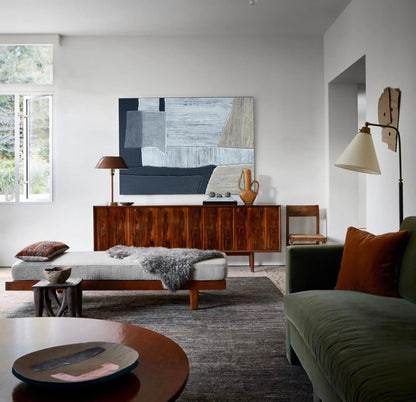 Contemporary Black and Grey Abstract Oil Painting for Elegant Home Decor