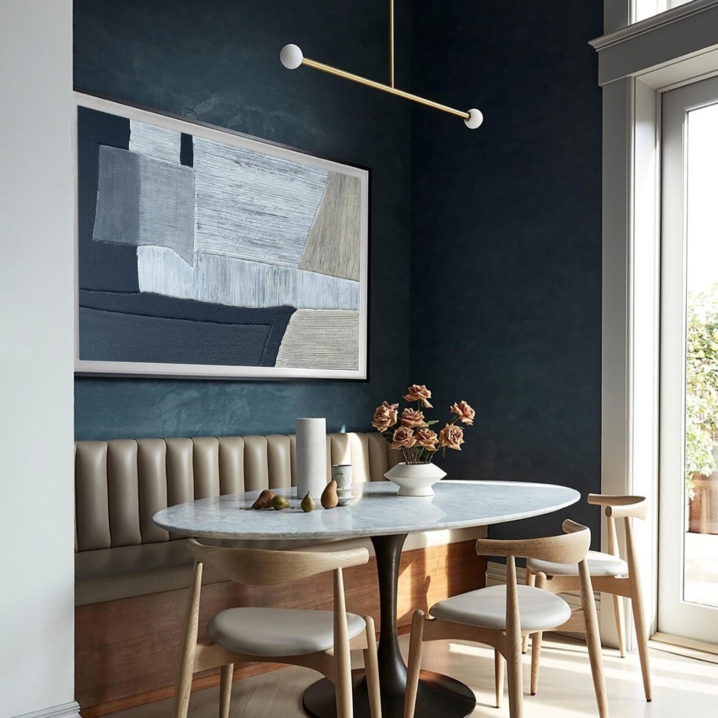 Contemporary Black and Grey Abstract Oil Painting for Elegant Home Decor