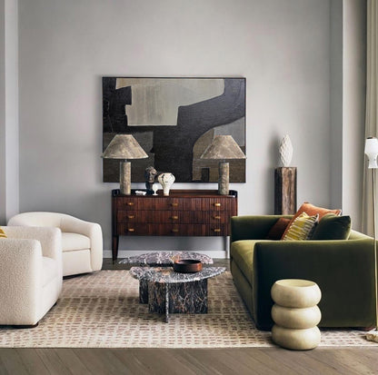 Contemporary Black and Grey Abstract Oil Painting for Modern Home Decor