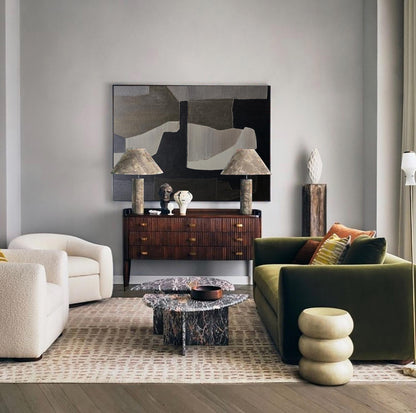 Chic Black and Grey Abstract Oil Painting for Modern Art Decor