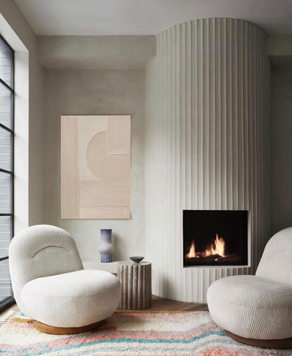 Elegant Beige Minimalist Abstract Oil Painting for Modern Home D√©cor
