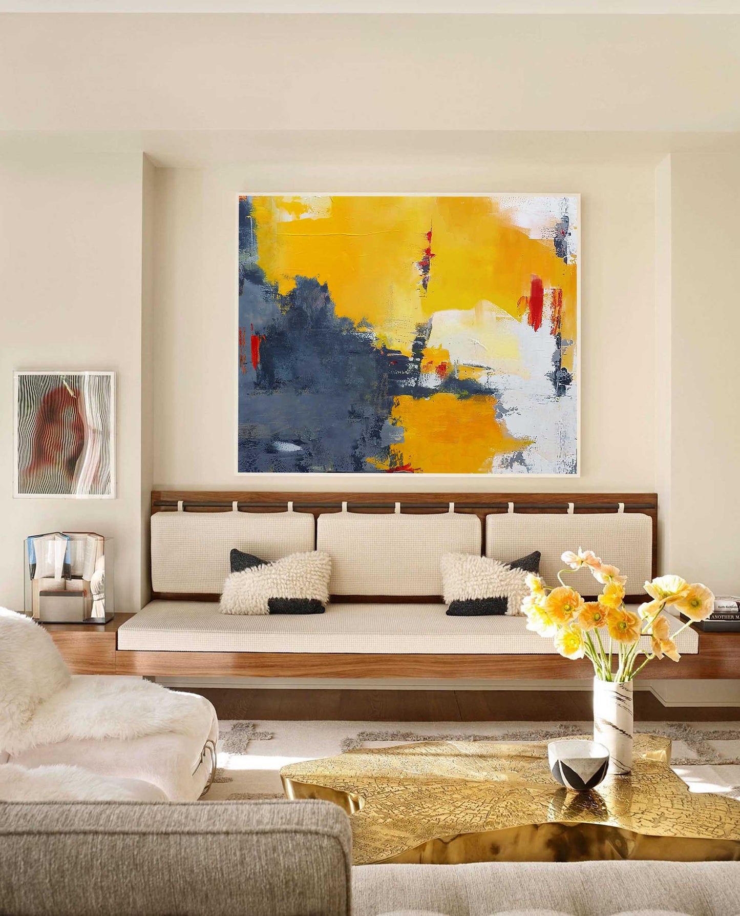 Vibrant Abstract Oil Painting with Bold Colors for Modern Home Decor