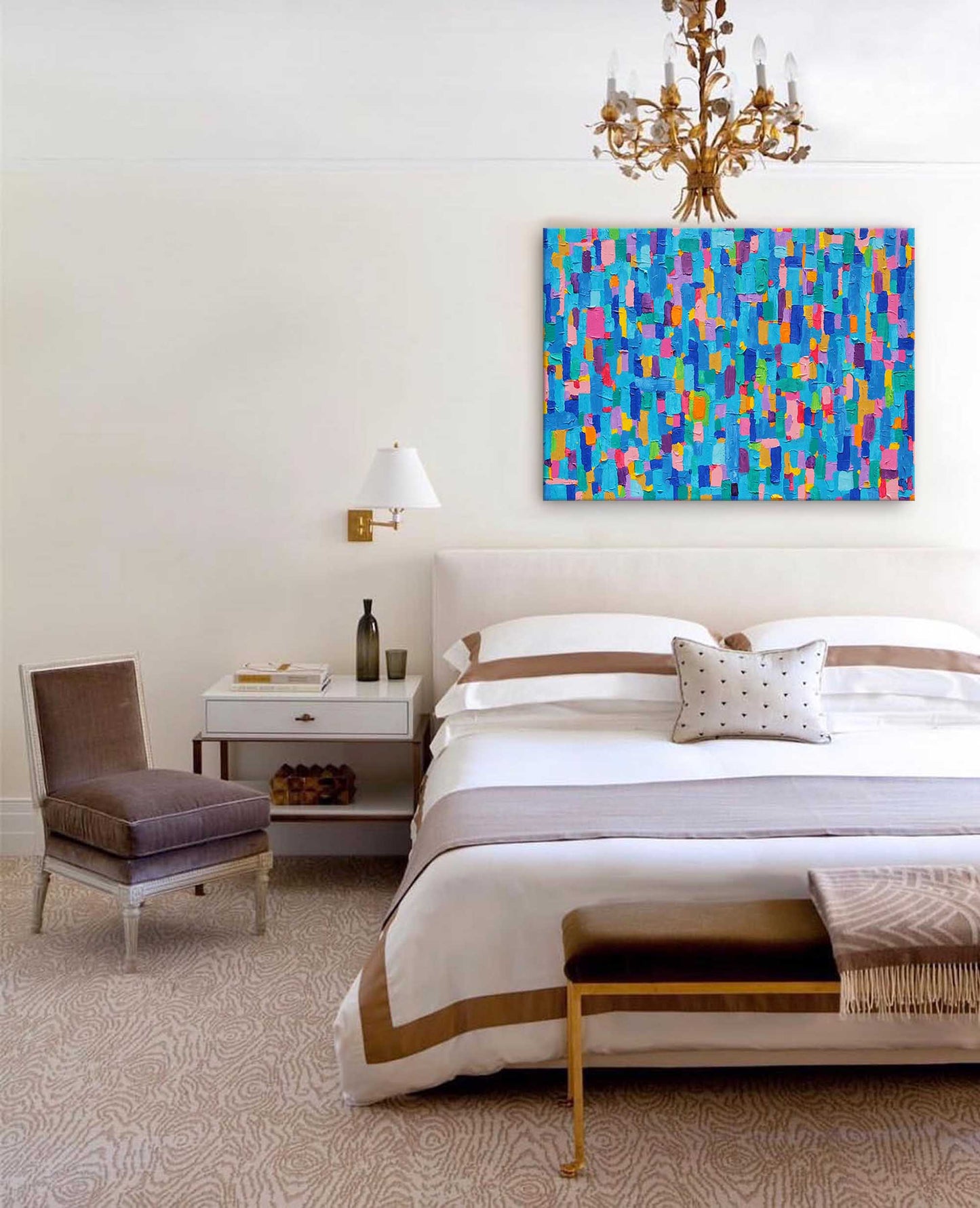 Vibrant Abstract Oil Painting for Modern Home Décor - Colorful Canvas Art