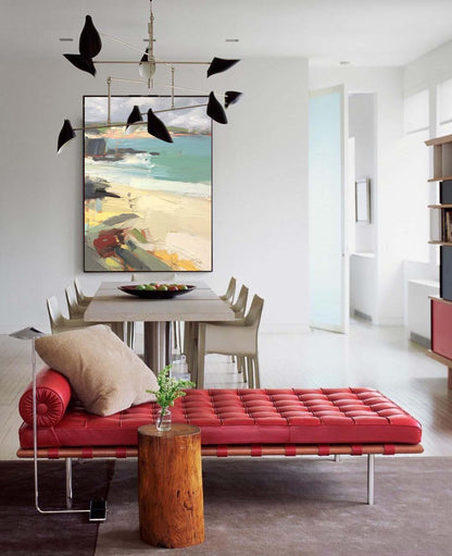 Serene Coastal Landscape Oil Painting for Home Décor and Art Enthusiasts