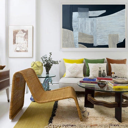 Contemporary Black and Grey Abstract Oil Painting for Modern Home Decor