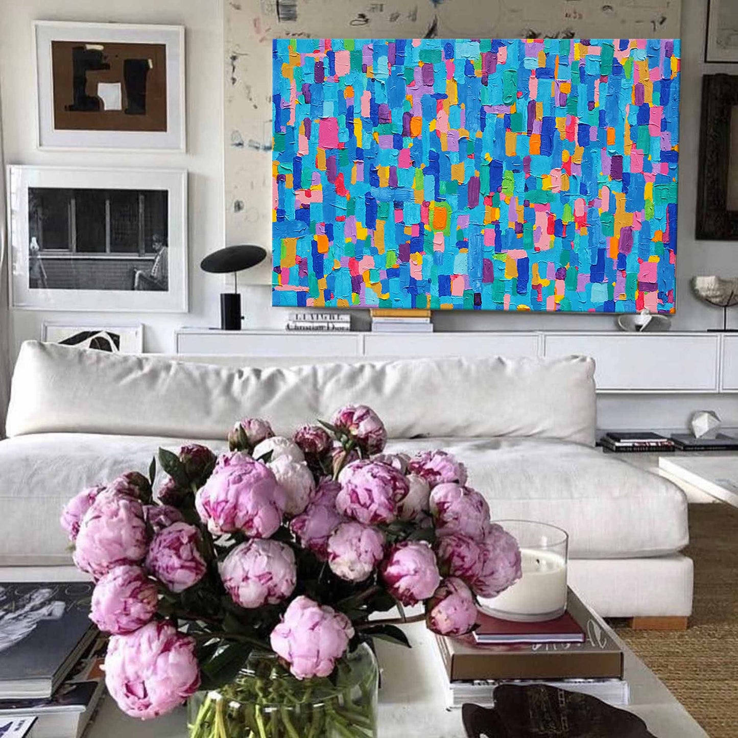 Vibrant Abstract Oil Painting for Modern Home Décor - Colorful Canvas Art