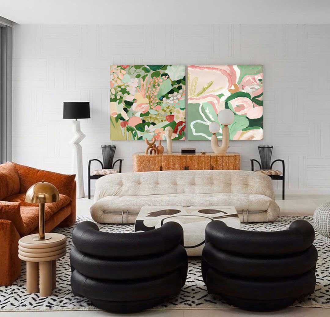 Vibrant Floral Oil Painting for Elegant Home Decor and Art Lovers
