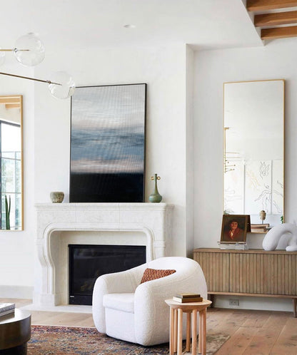 Contemporary Blue Abstract Oil Painting for Modern Home Decor