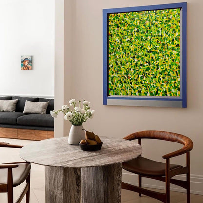 Vibrant Green Abstract Oil Painting for Modern Home Decor