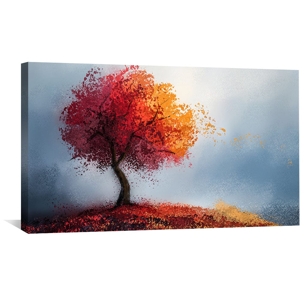 Vibrant Autumn Birch Oil Painting for Modern Home Decor