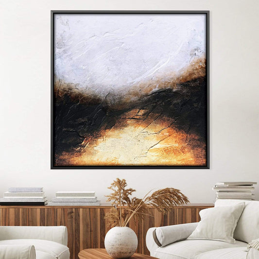 Abstract Oil Painting of Sunrise Over Ancient Landscapes