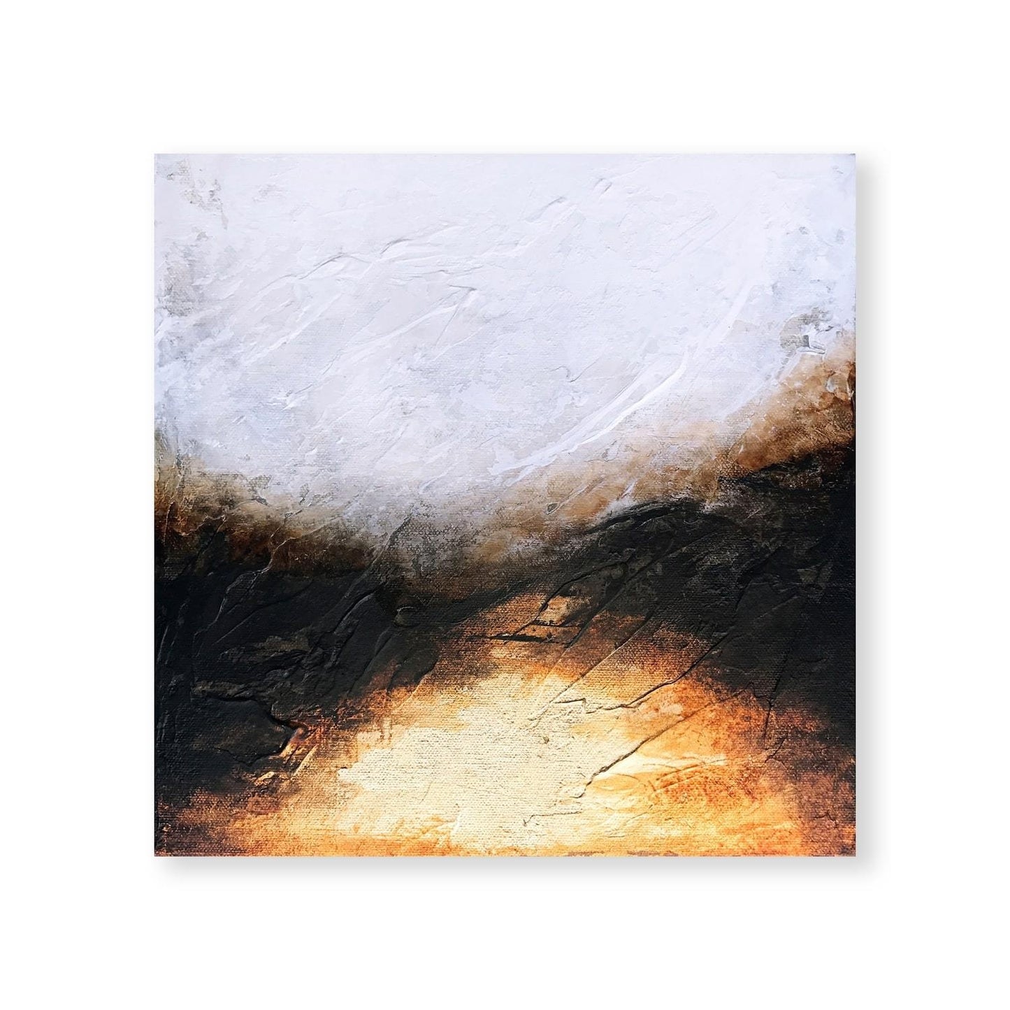 Abstract Oil Painting of Sunrise Over Ancient Landscapes