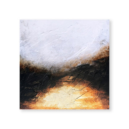 Abstract Oil Painting of Sunrise Over Ancient Landscapes