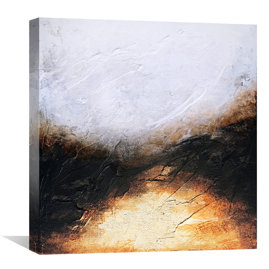 Abstract Oil Painting of Sunrise Over Ancient Landscapes
