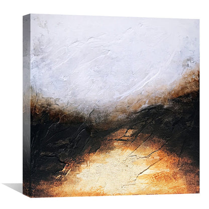 Abstract Oil Painting of Sunrise Over Ancient Landscapes